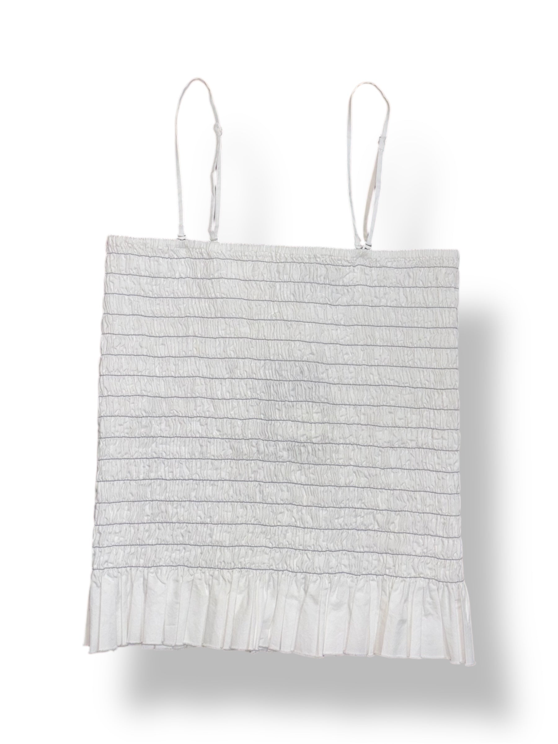 Top de Tirantes Blanco Fruncido ATM Anthony Thomas Melillo