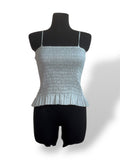Top de Tirantes Blanco Fruncido ATM Anthony Thomas Melillo