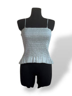 Top de Tirantes Blanco Fruncido ATM Anthony Thomas Melillo