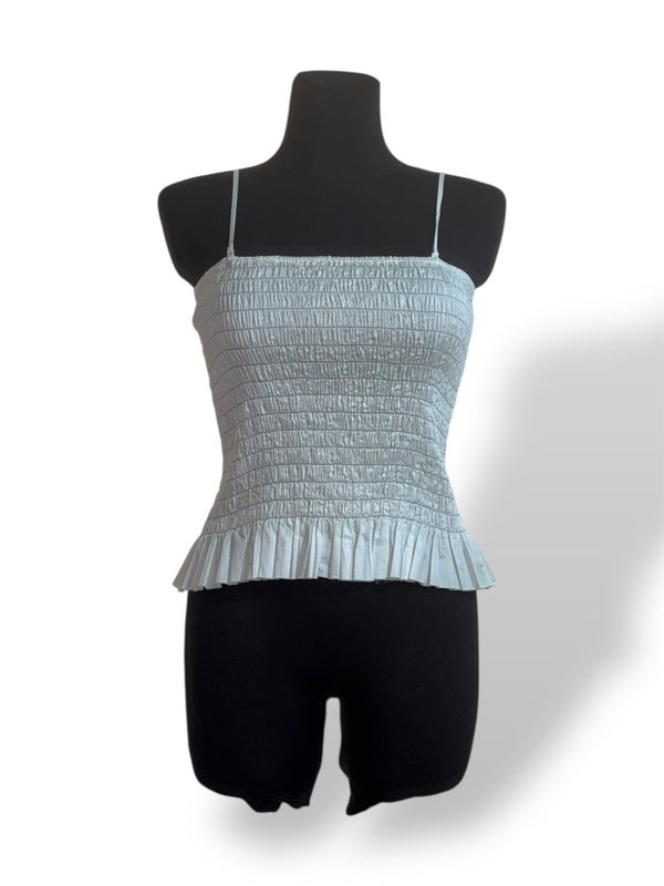 Top de Tirantes Blanco Fruncido ATM Anthony Thomas Melillo