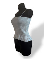 Top de Tirantes Blanco Fruncido ATM Anthony Thomas Melillo