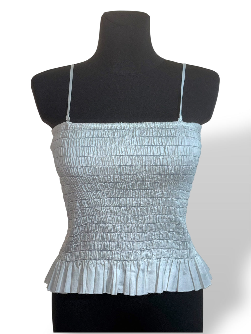 Top de Tirantes Blanco Fruncido ATM Anthony Thomas Melillo