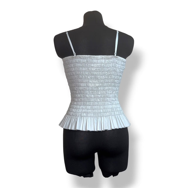 Top de Tirantes Blanco Fruncido ATM Anthony Thomas Melillo