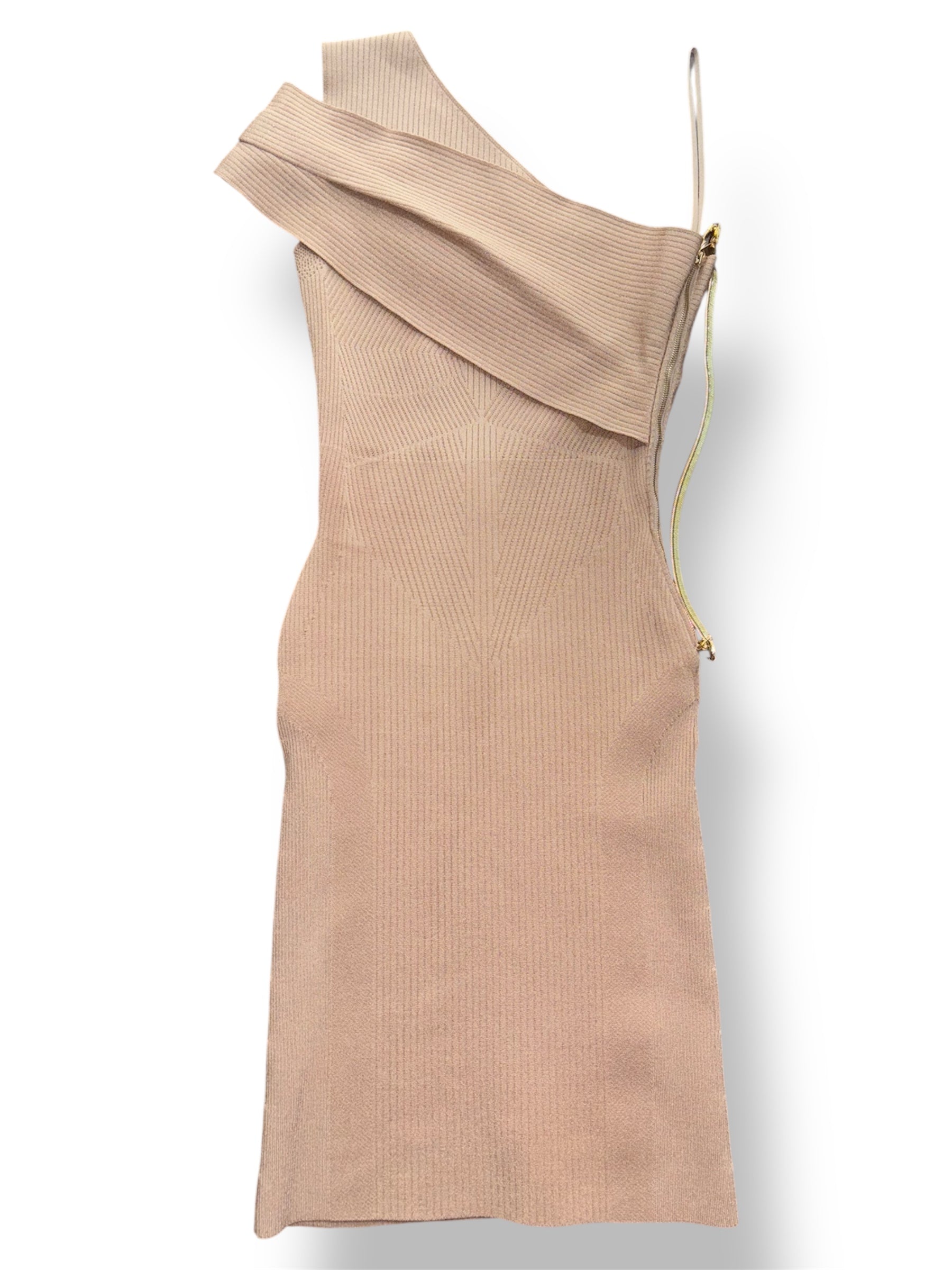 Vestido Midi Asimétrico de Punto Canalé AZ Factory