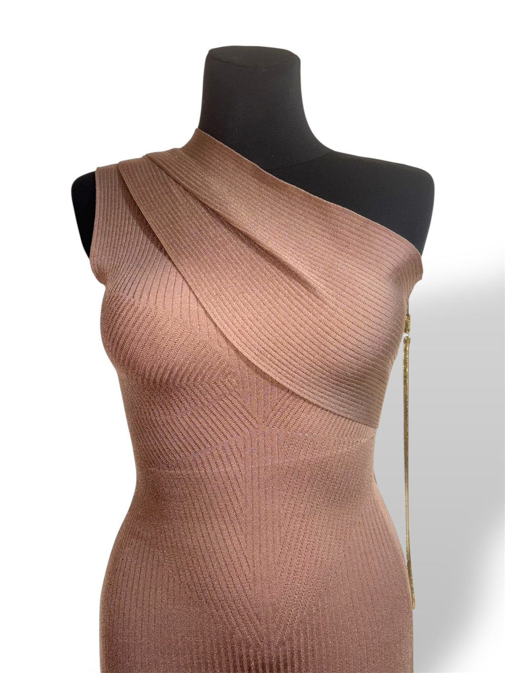 Vestido Midi Asimétrico de Punto Canalé AZ Factory