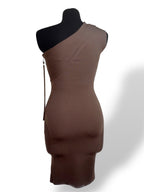Vestido Midi Asimétrico de Punto Canalé AZ Factory