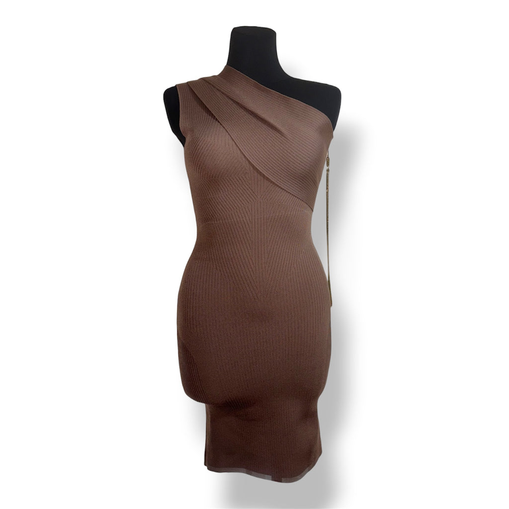 Vestido Midi Asimétrico de Punto Canalé AZ Factory