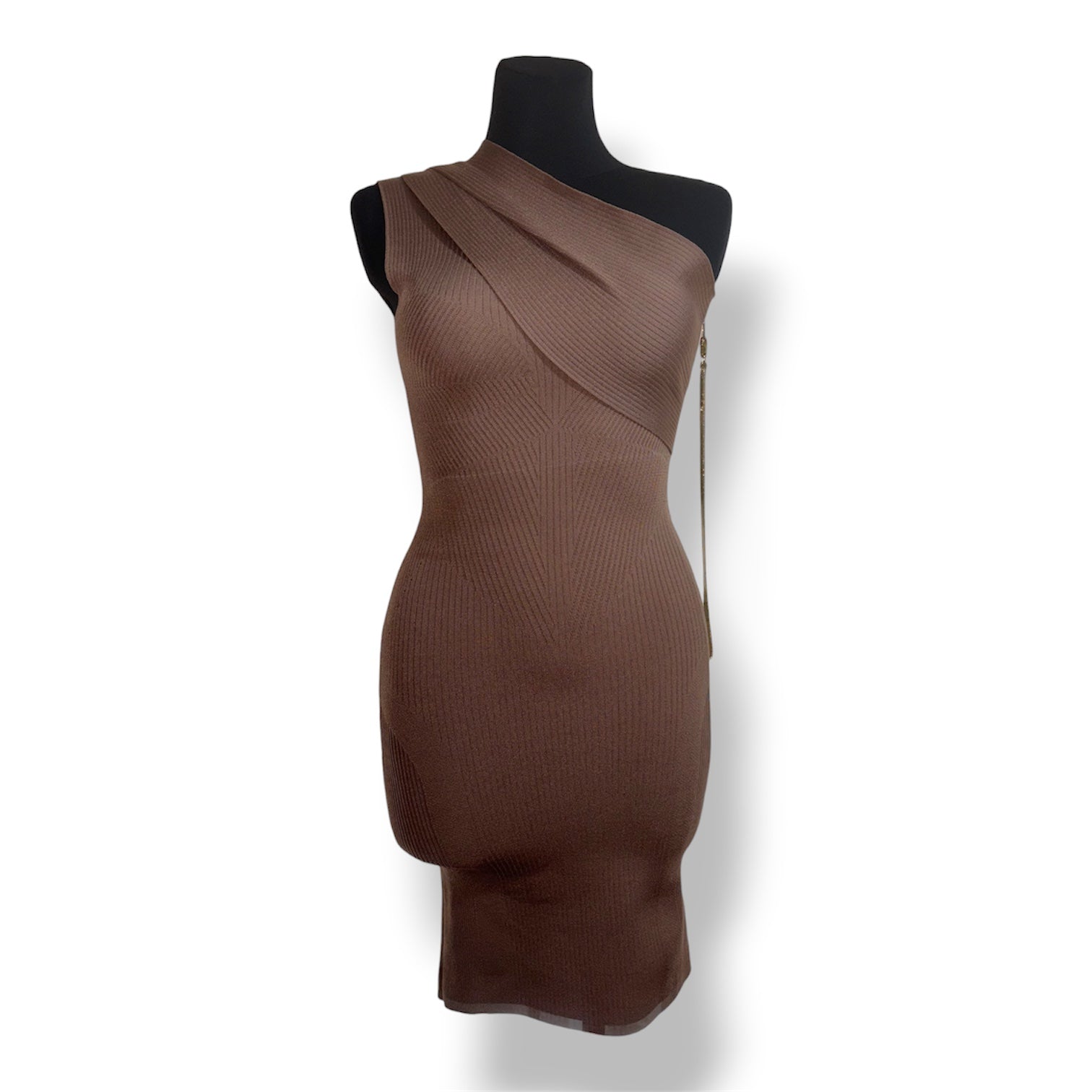 Vestido Midi Asimétrico de Punto Canalé AZ Factory