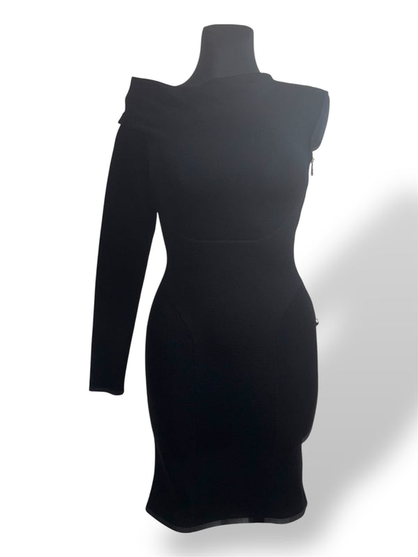 Vestido Corto Asimétrico de Punto Moldeador AZ Factory