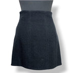 Minifalda Alessandra Rich Tweed Negro con Botones de Cristal