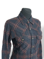 Camisa Fina de Cuadros Negros y Naranjas Antik Batik