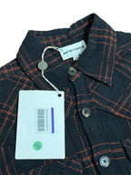 Camisa Fina de Cuadros Negros y Naranjas Antik Batik
