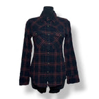 Camisa Fina de Cuadros Negros y Naranjas Antik Batik