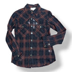 Camisa Fina de Cuadros Negros y Naranjas Antik Batik