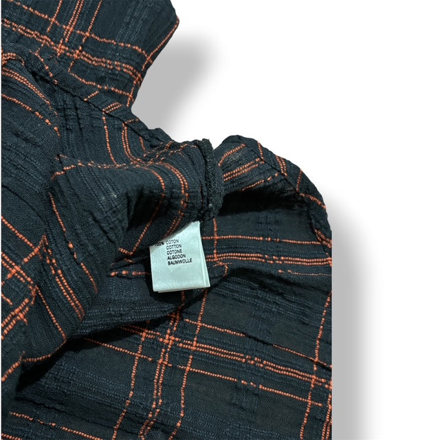 Camisa Fina de Cuadros Negros y Naranjas Antik Batik
