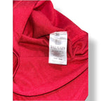 Top Balmain rojo con botones dorados en hombros estilo militar