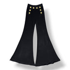 Pantalón Acampanado Balmain de con Botones Dorados – Negro
