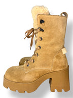 Botines Bogner beige de ante forrados con borrego
