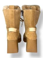 Botines Bogner beige de ante forrados con borrego