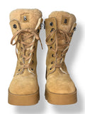 Botines Bogner beige de ante forrados con borrego