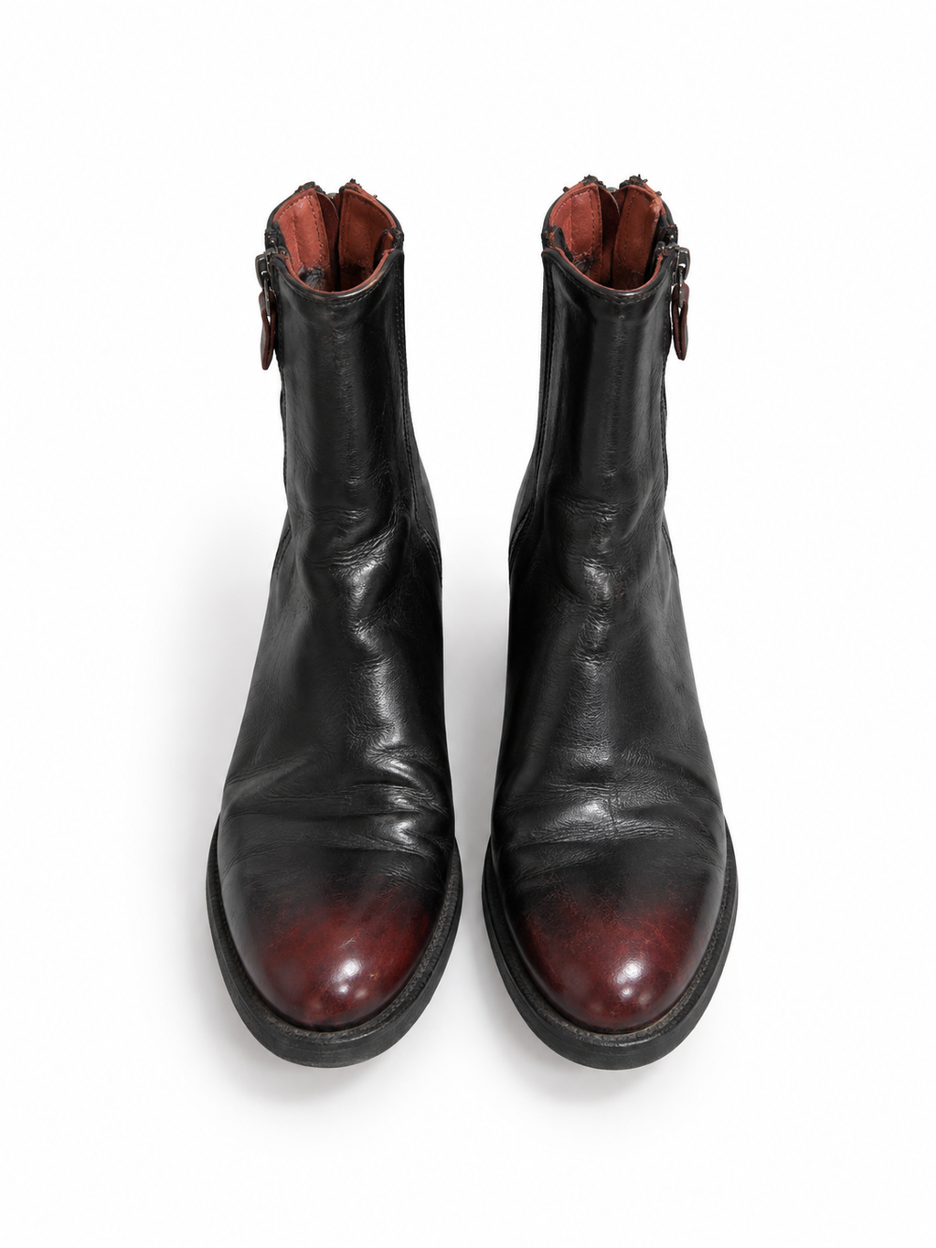 Botines Sartori Gold de piel negra y burdeos – Talla 38
