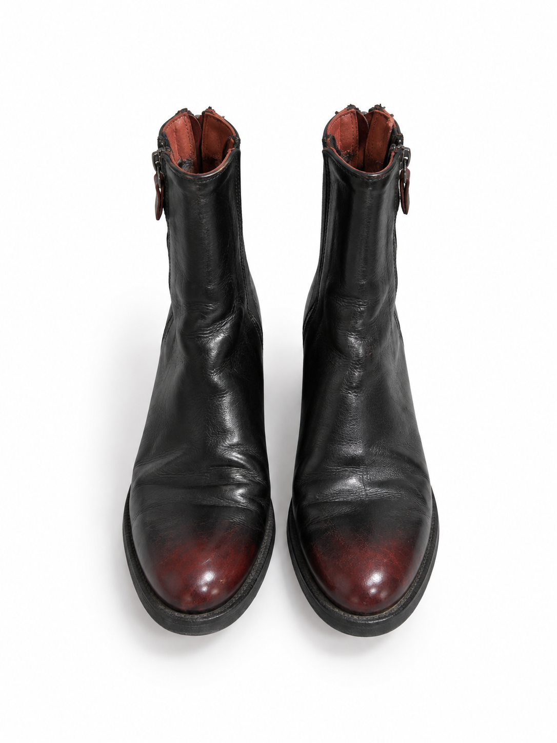 Botines Sartori Gold de piel negra y burdeos – Talla 38