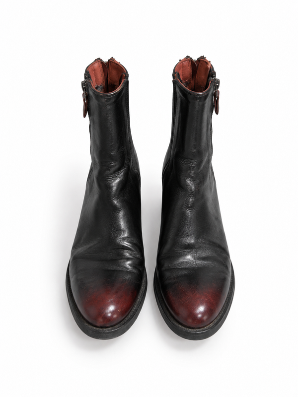 Botines Sartori Gold de piel negra y burdeos – Talla 38