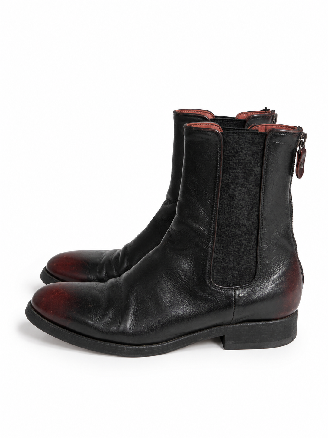 Botines Sartori Gold de piel negra y burdeos – Talla 38