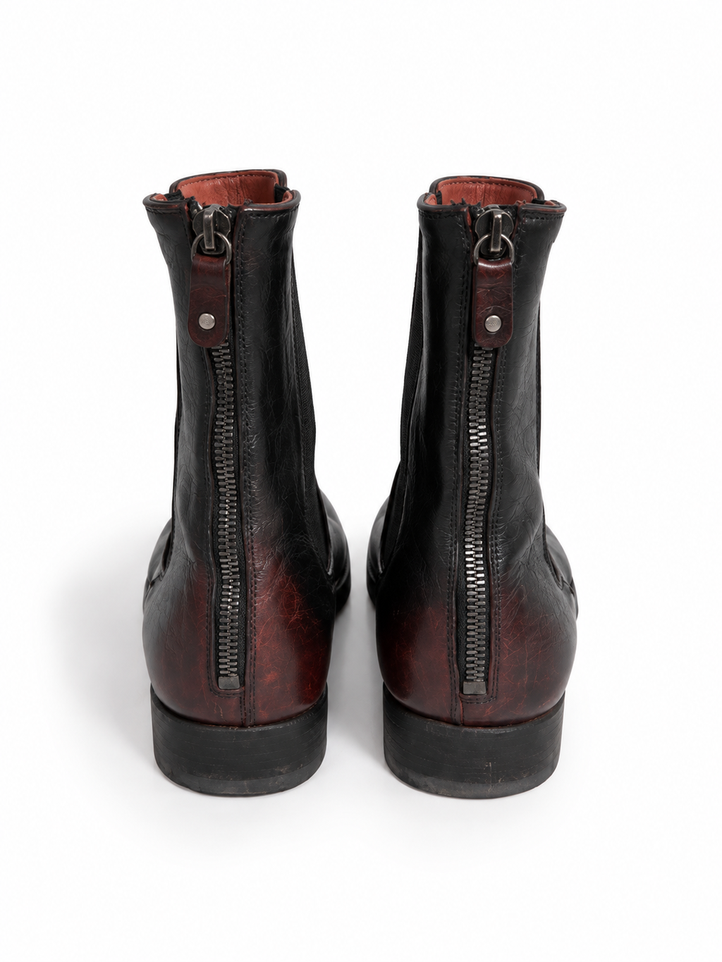 Botines Sartori Gold de piel negra y burdeos – Talla 38