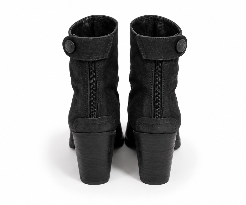 Botines The Last Conspiracy de ante negro con cremallera trasera – Talla 38