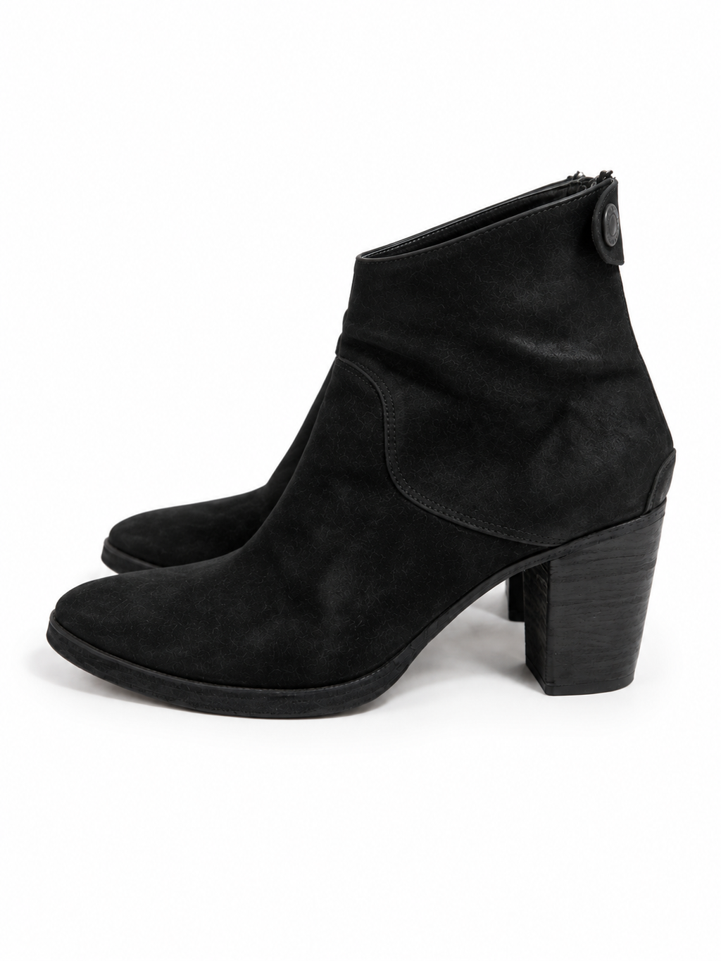 Botines The Last Conspiracy de ante negro con cremallera trasera – Talla 38