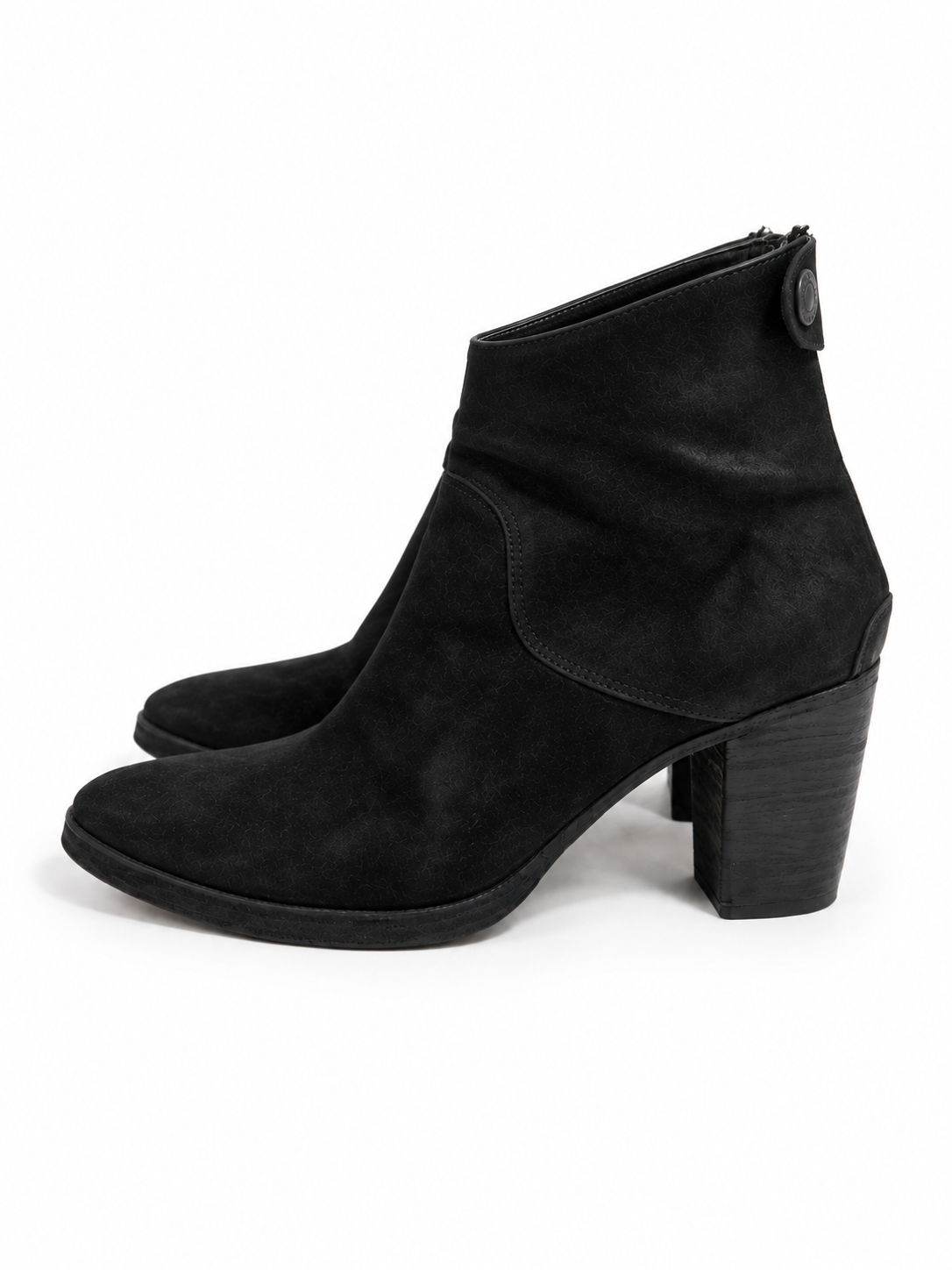 Botines The Last Conspiracy de ante negro con cremallera trasera – Talla 38