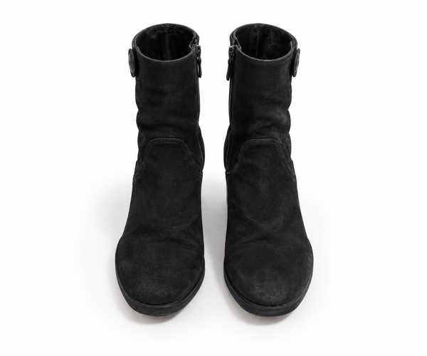 Botines The Last Conspiracy de ante negro con cremallera trasera – Talla 38