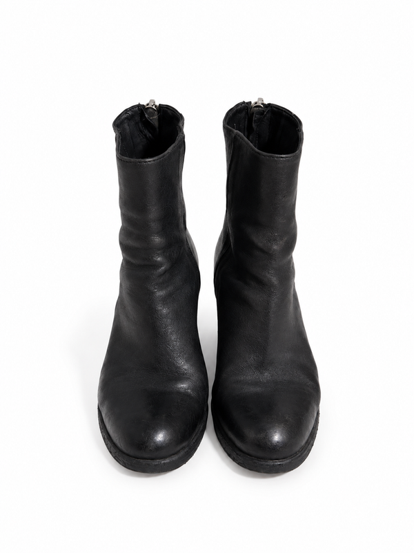 Botines Sartori Gold de piel negra con tacón – Talla 38,5