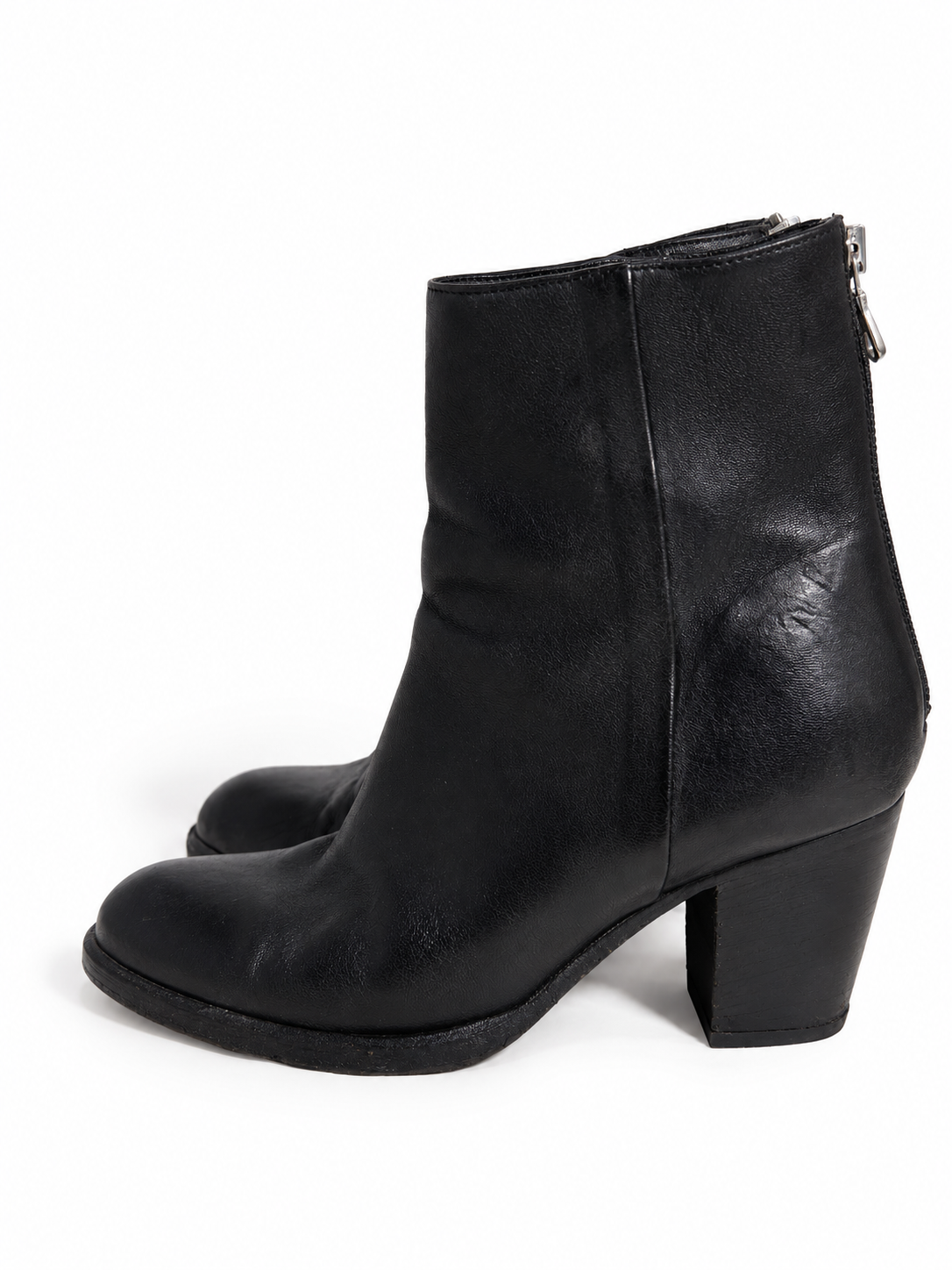 Botines Sartori Gold de piel negra con tacón – Talla 38,5