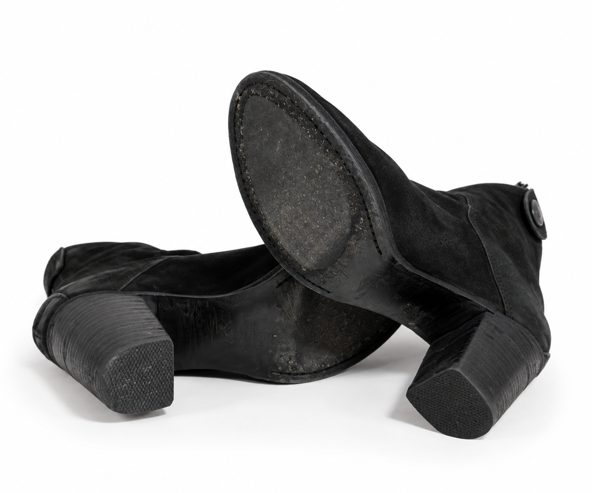 Botines The Last Conspiracy de ante negro con cremallera trasera – Talla 38