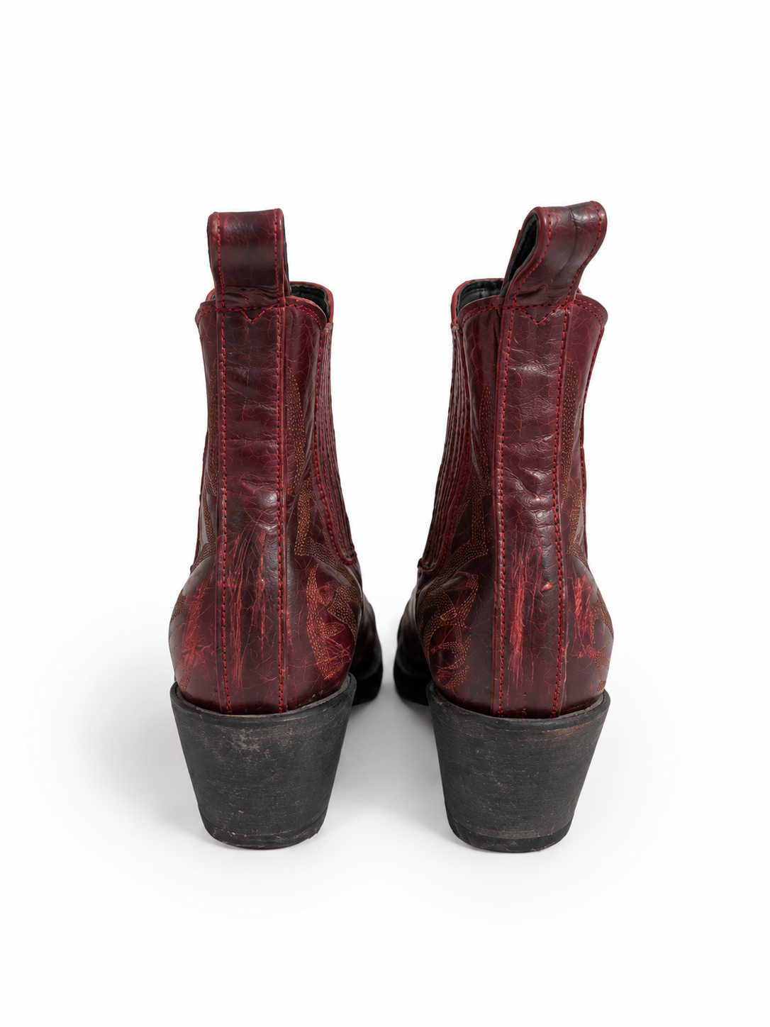 Botines western Old Gringo de piel burdeos – Talla 37,5