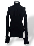 Jersey de Cuello Alto Bottega Veneta en Punto de Canalé con Espalda Abierta Cut-Out