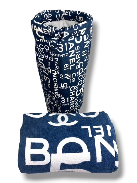 Bolso de Mano Tipo Saco y Toalla de Playa Grande de Chanel