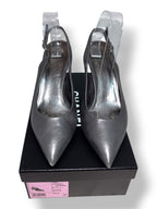 Zapatos Chanel plateado con tacón escultura
