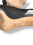 Zapatos Chanel plateado con tacón escultura
