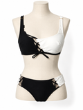 Bikini bicolor Agent Provocateur negro y blanco - Talla 36