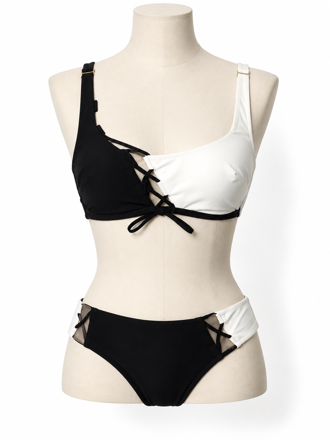 Bikini bicolor Agent Provocateur negro y blanco - Talla 36