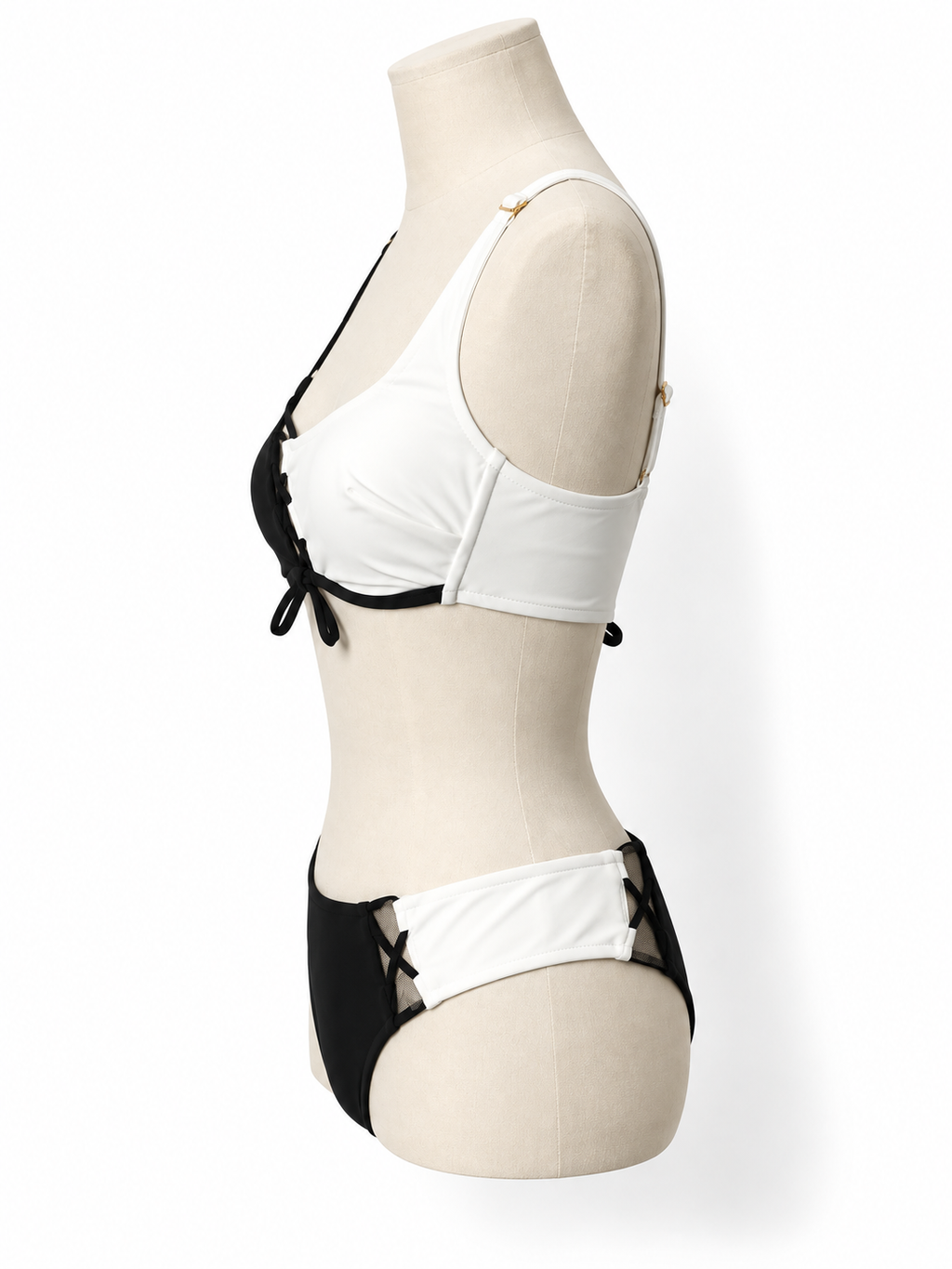 Bikini bicolor Agent Provocateur negro y blanco - Talla 36