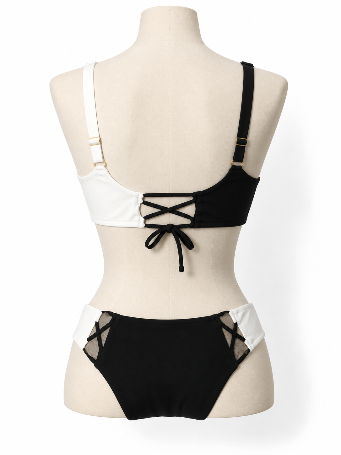 Bikini bicolor Agent Provocateur negro y blanco - Talla 36