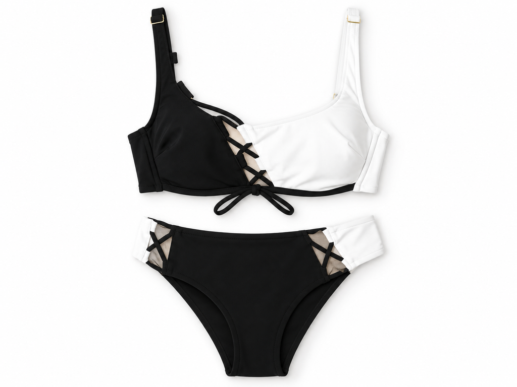 Bikini bicolor Agent Provocateur negro y blanco - Talla 36