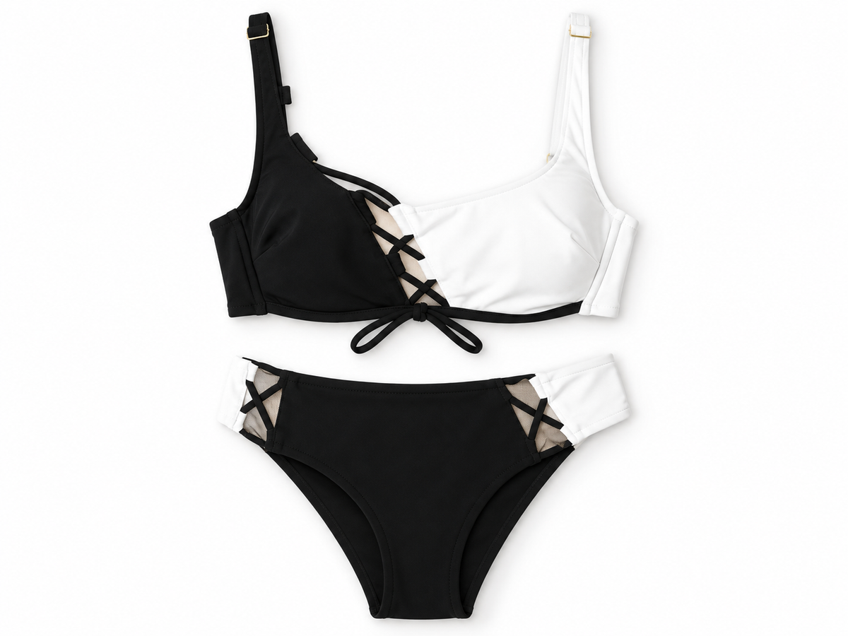 Bikini bicolor Agent Provocateur negro y blanco - Talla 36