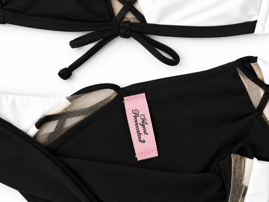 Bikini bicolor Agent Provocateur negro y blanco - Talla 36