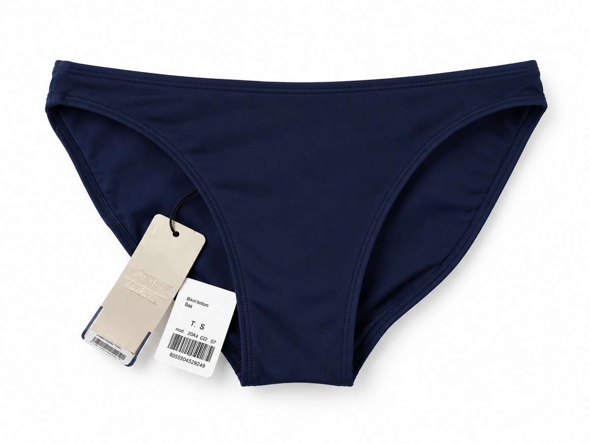 Bikini Entreaguas floral y azul marino – Top talla L y braguita talla S – Nuevo con etiquetas – Años 2010