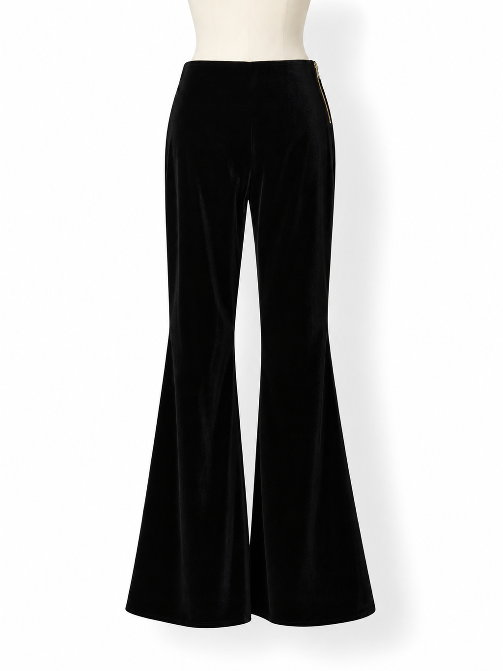 Pantalón acampanado Alice + Olivia de terciopelo negro – Años 2010